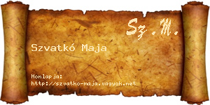 Szvatkó Maja névjegykártya